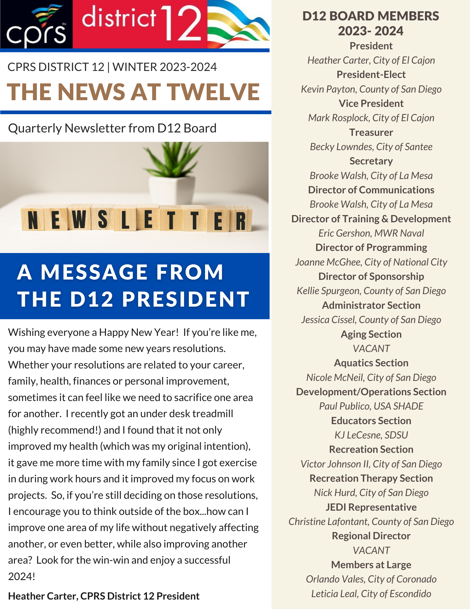 Newsletter Cover